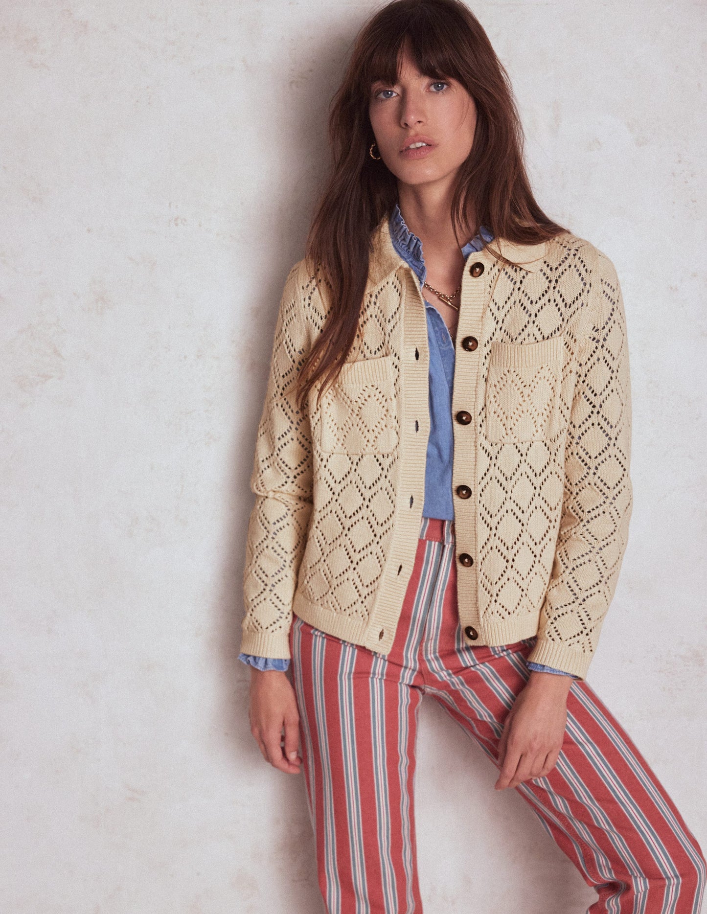 Astrid Knitted Shirt-Warm Ivory