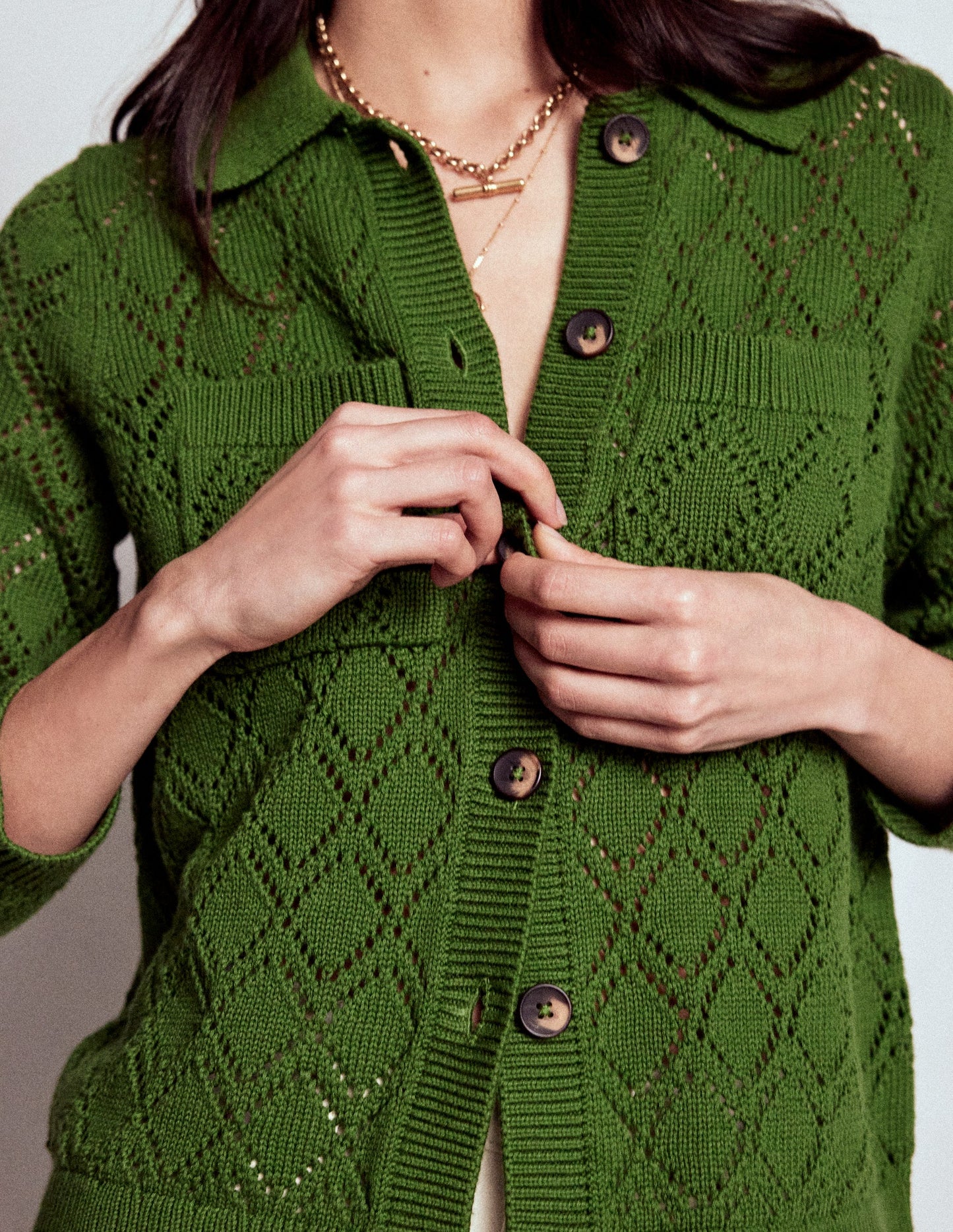 Astrid Knitted Shirt-Promenade Green