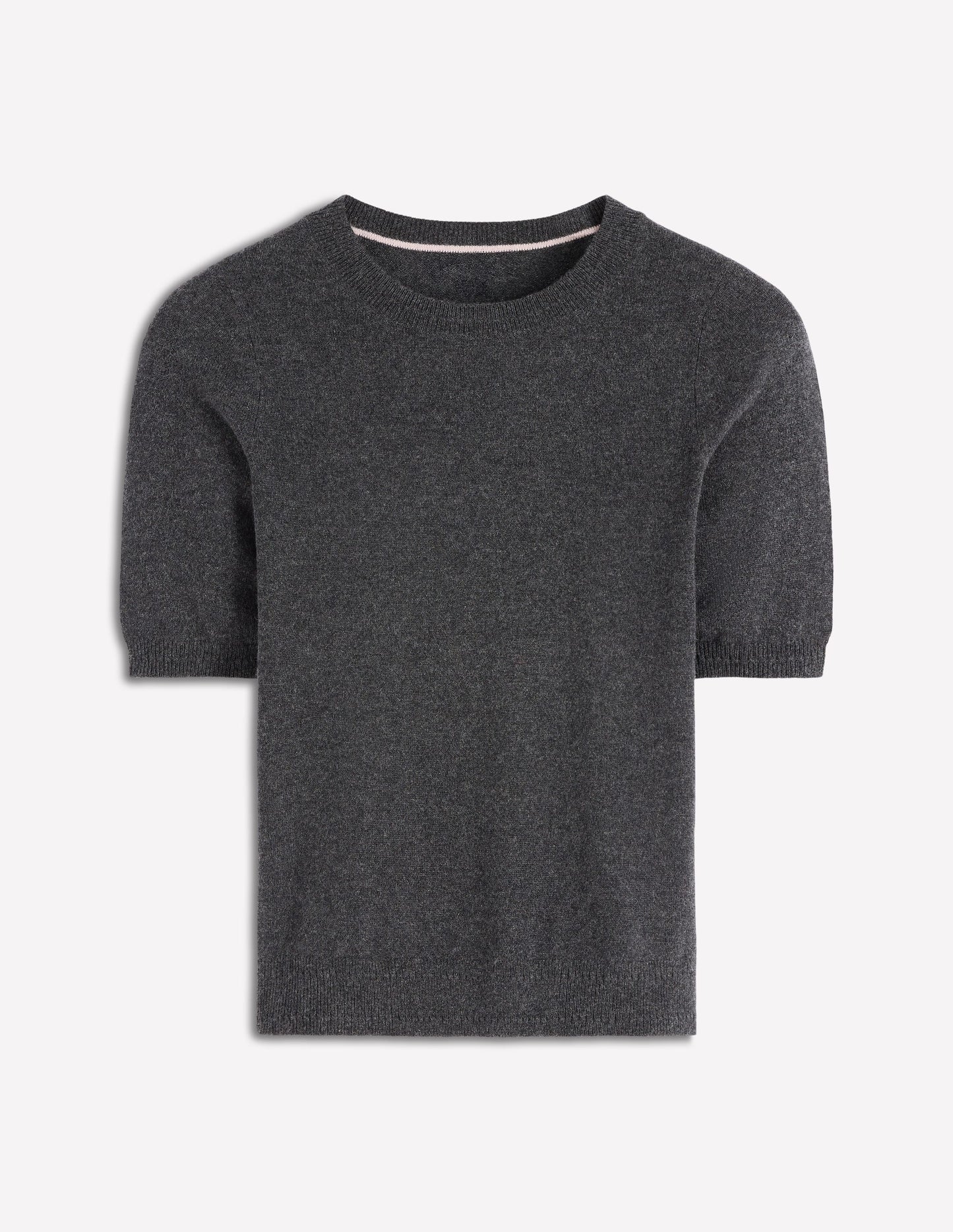 Eva Cashmere T-Shirt-Charcoal Melange