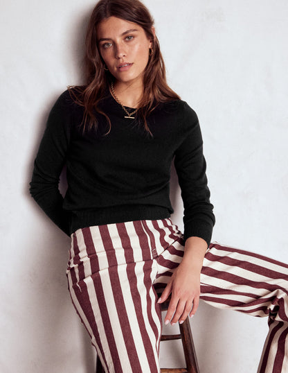 Emilia Cotton Crew Jumper-Black-4