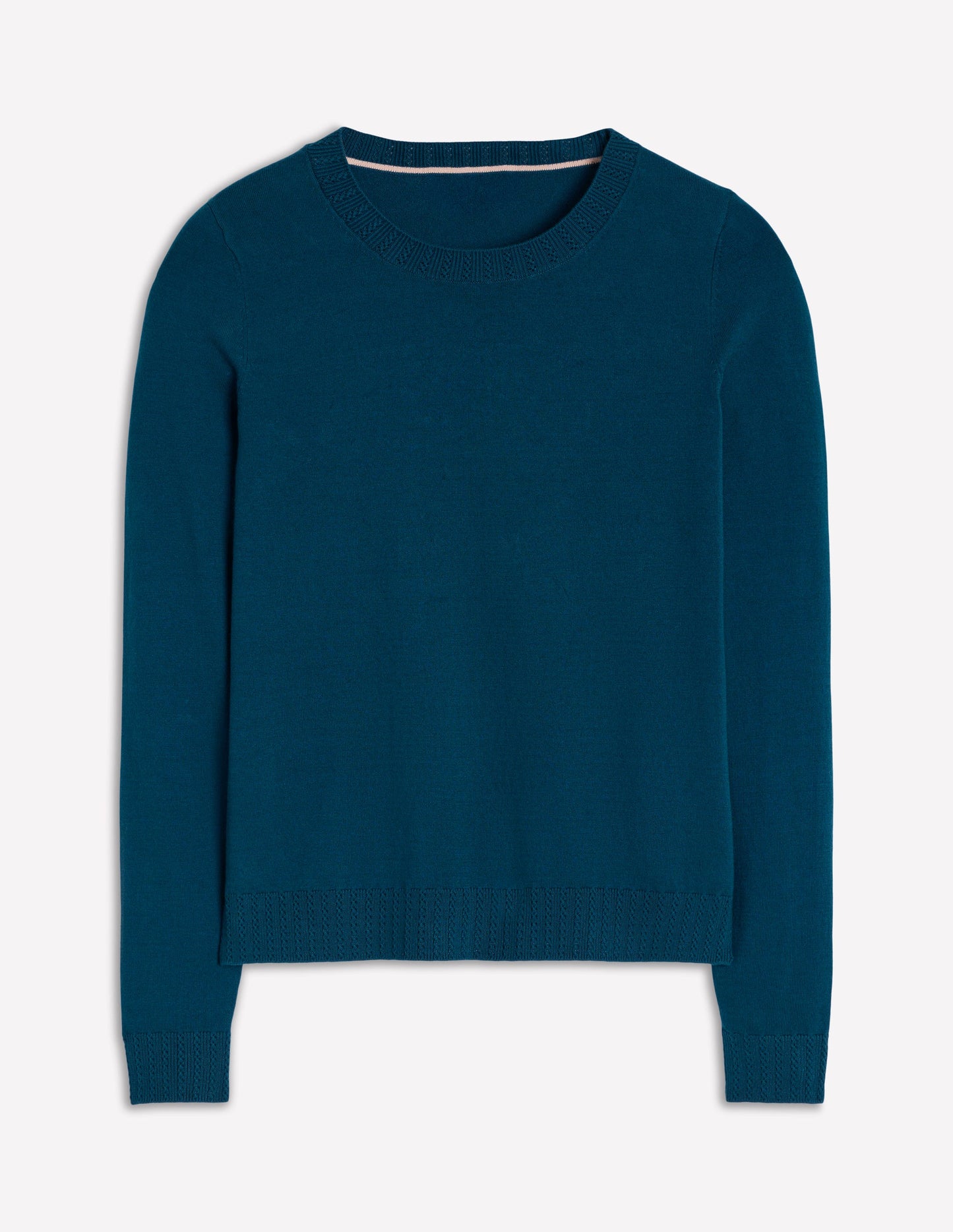 Emilia Cotton Crew Jumper-Harbour Blue