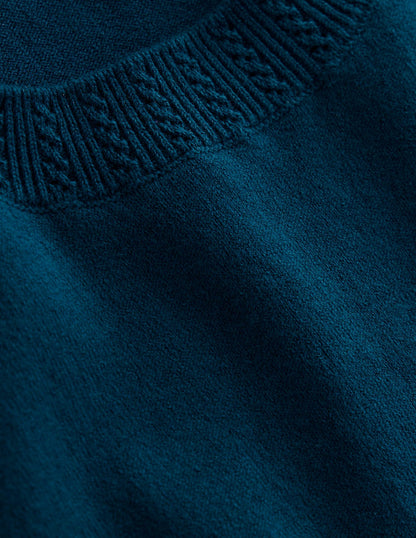 Emilia Cotton Crew Jumper-Harbour Blue-6