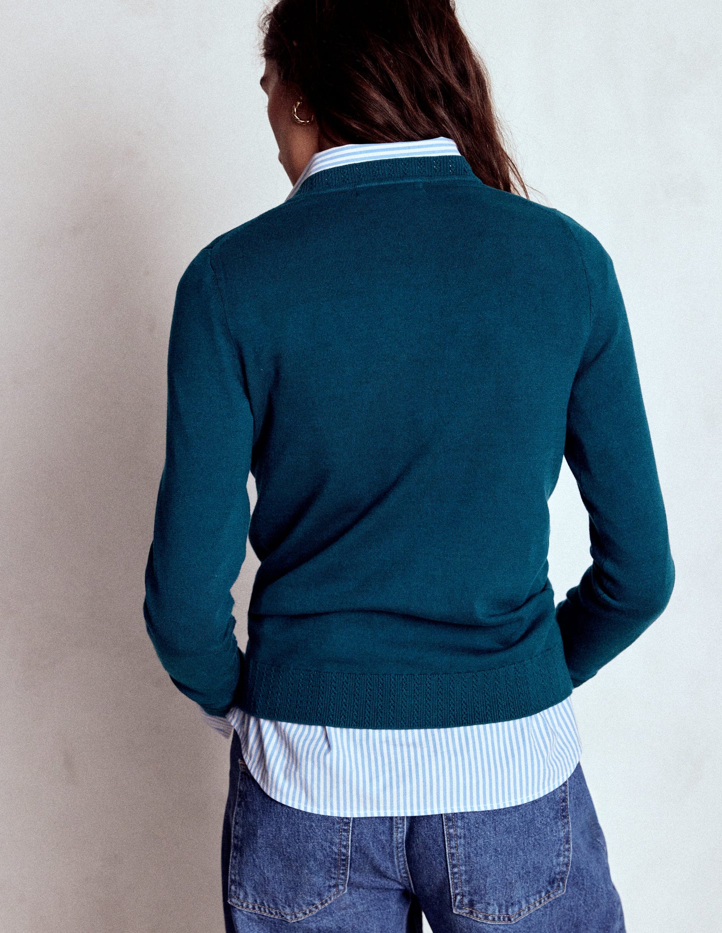 Emilia Cotton Crew Jumper-Harbour Blue
