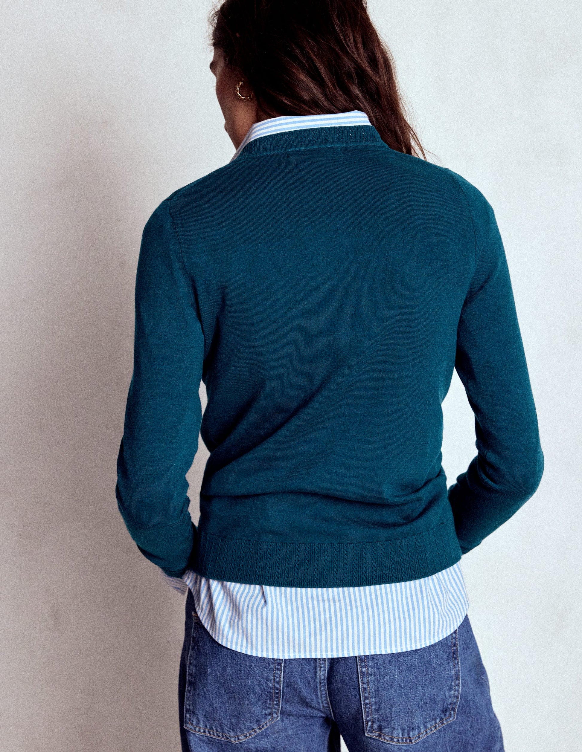 Emilia Cotton Crew Jumper-Harbour Blue-3