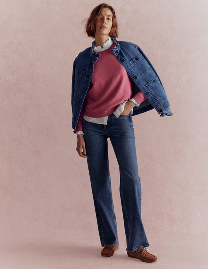 Emilia Cotton Crew Jumper-Pink Heather-6