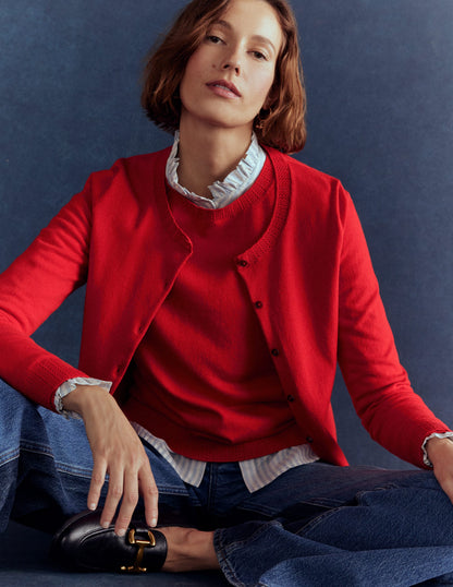 Emilia Cotton Crew Jumper-Poppy Red-5