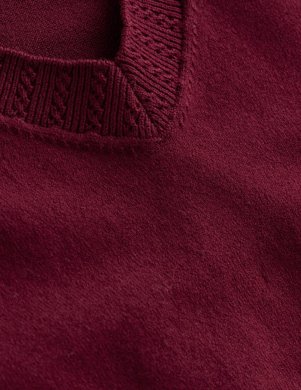 Emilia Cotton V-Neck Jumper-Deep Wisteria-8