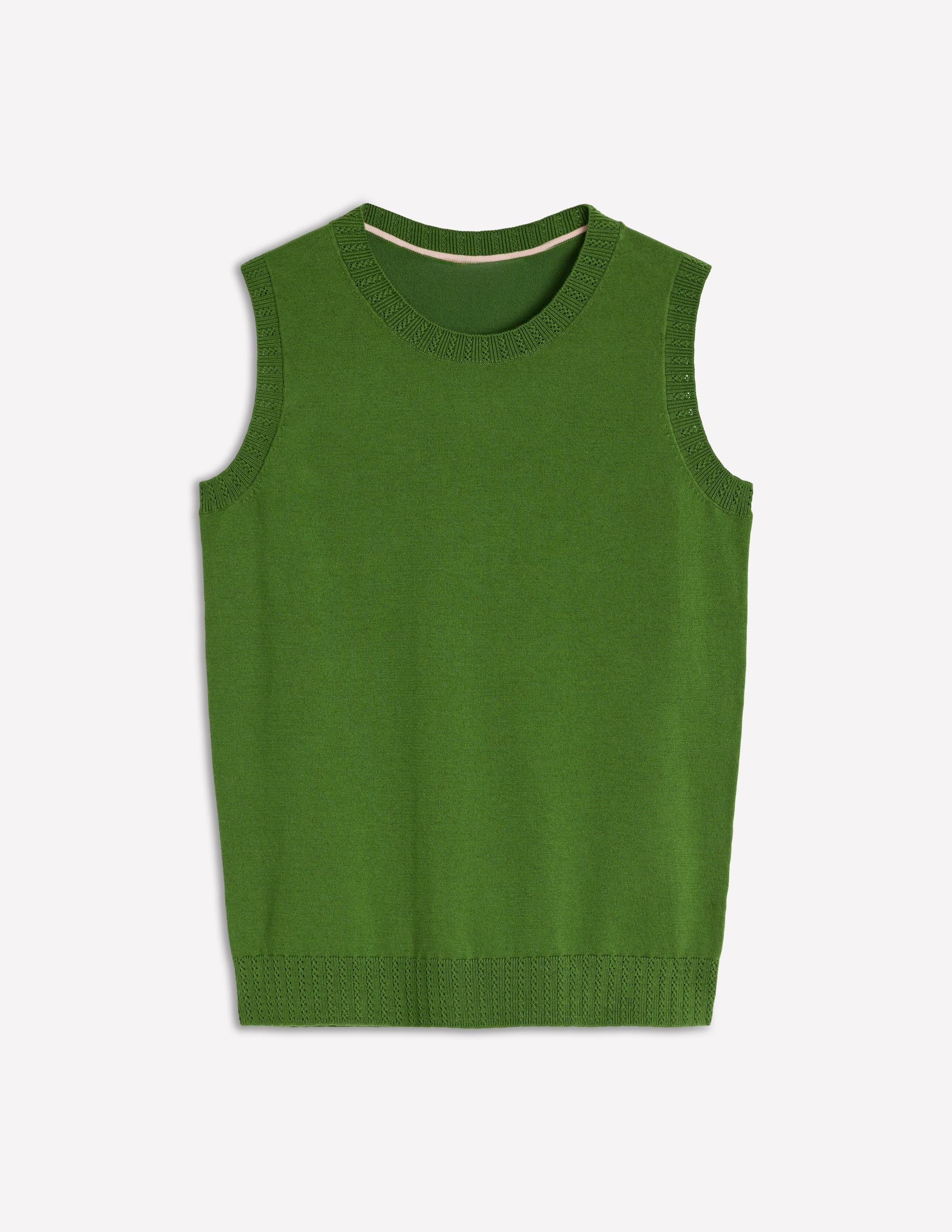 Emilia Cotton Crew Neck Tank-Promenade Green - Image 7