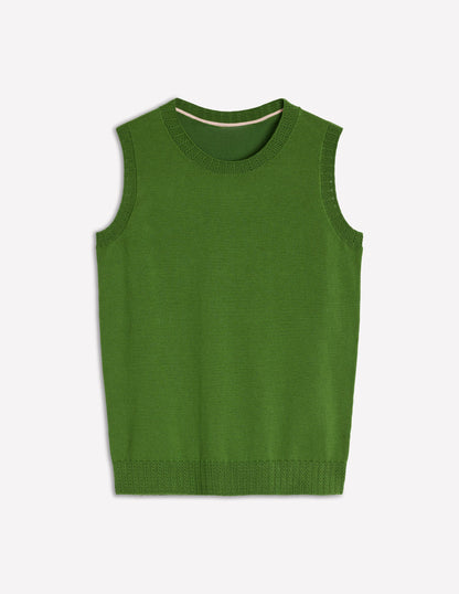 Emilia Cotton Crew Neck Tank-Promenade Green-7