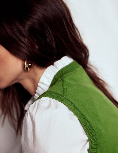 Emilia Cotton Crew Neck Tank-Promenade Green-2