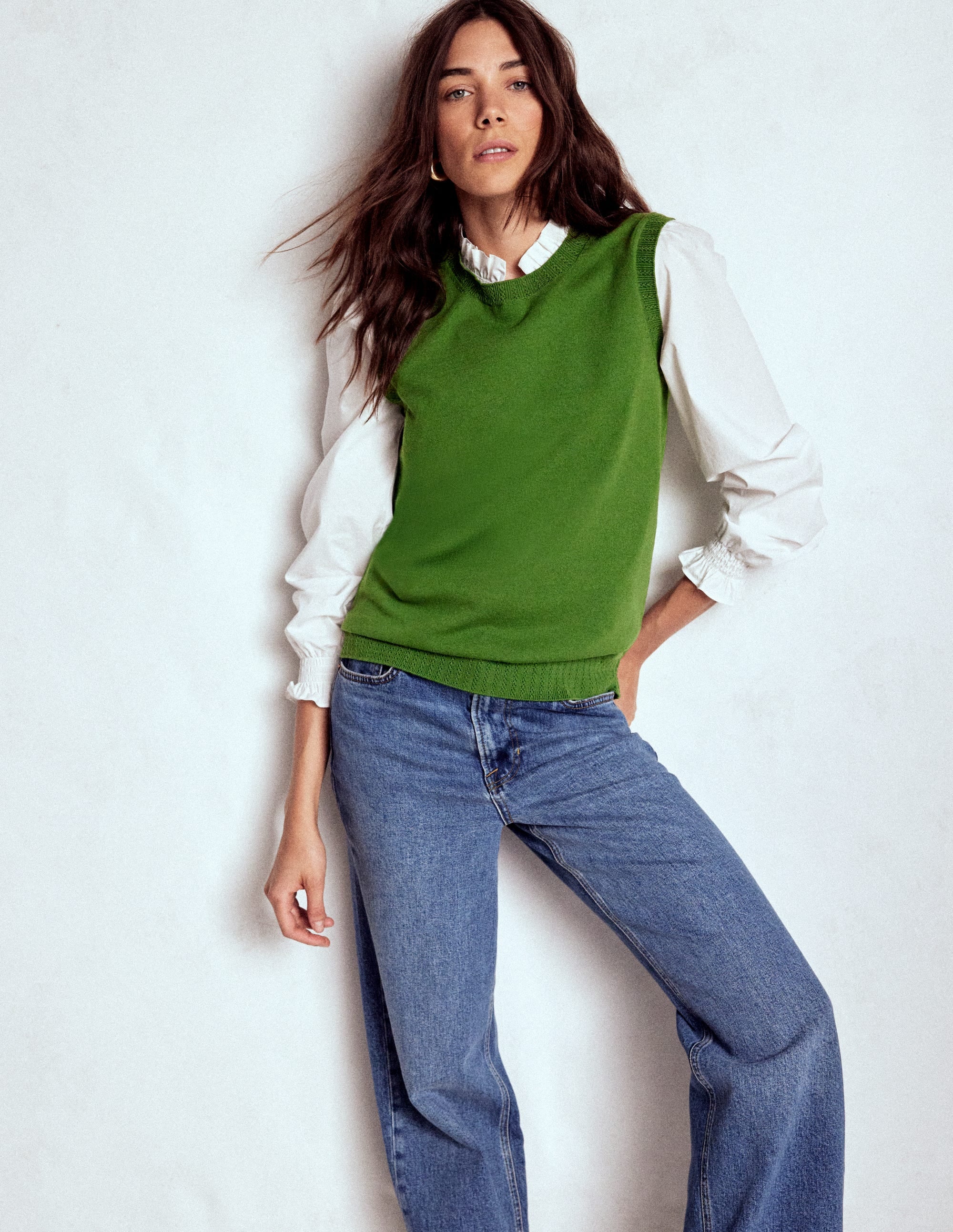 Emilia Cotton Crew Neck Tank-Promenade Green - Image 4
