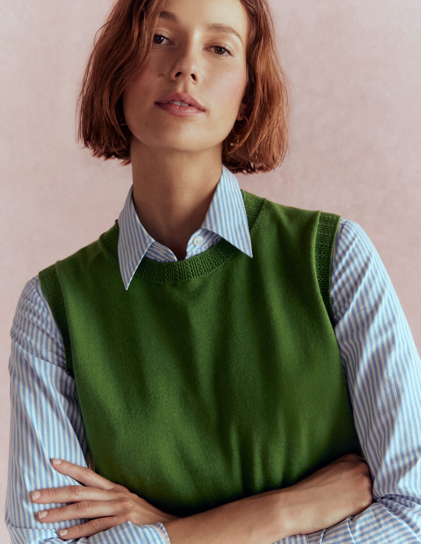 Emilia Cotton Crew Neck Tank-Promenade Green