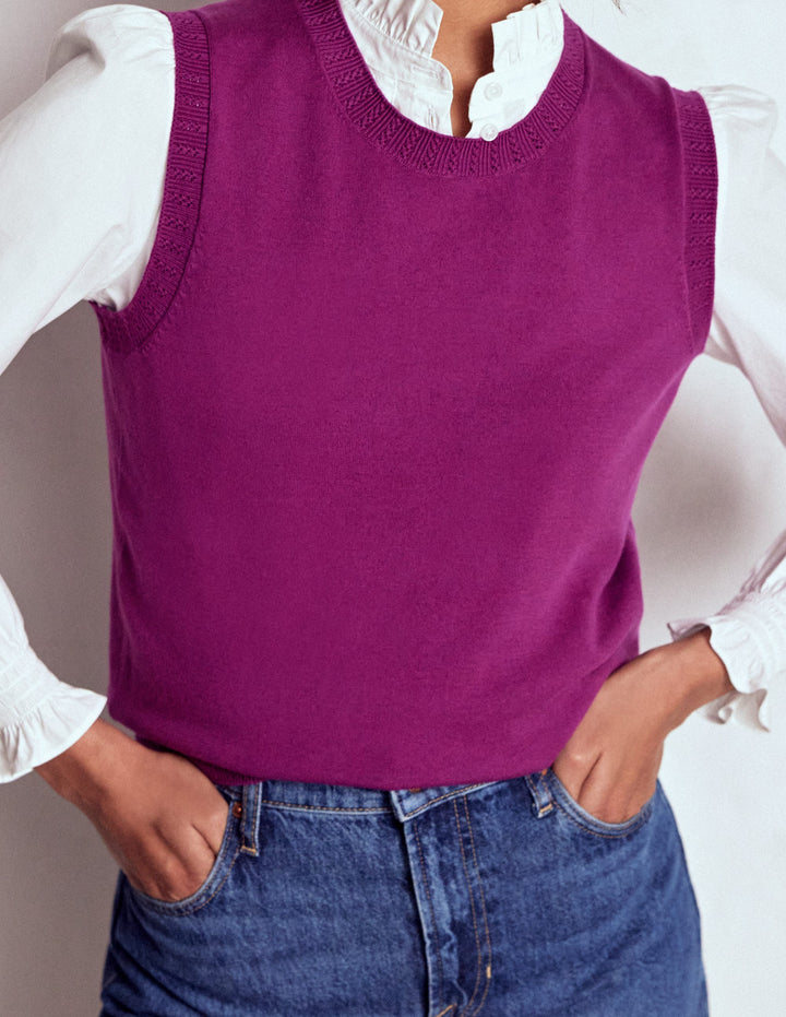 Emilia Cotton Crew Neck Tank-Regal Purple
