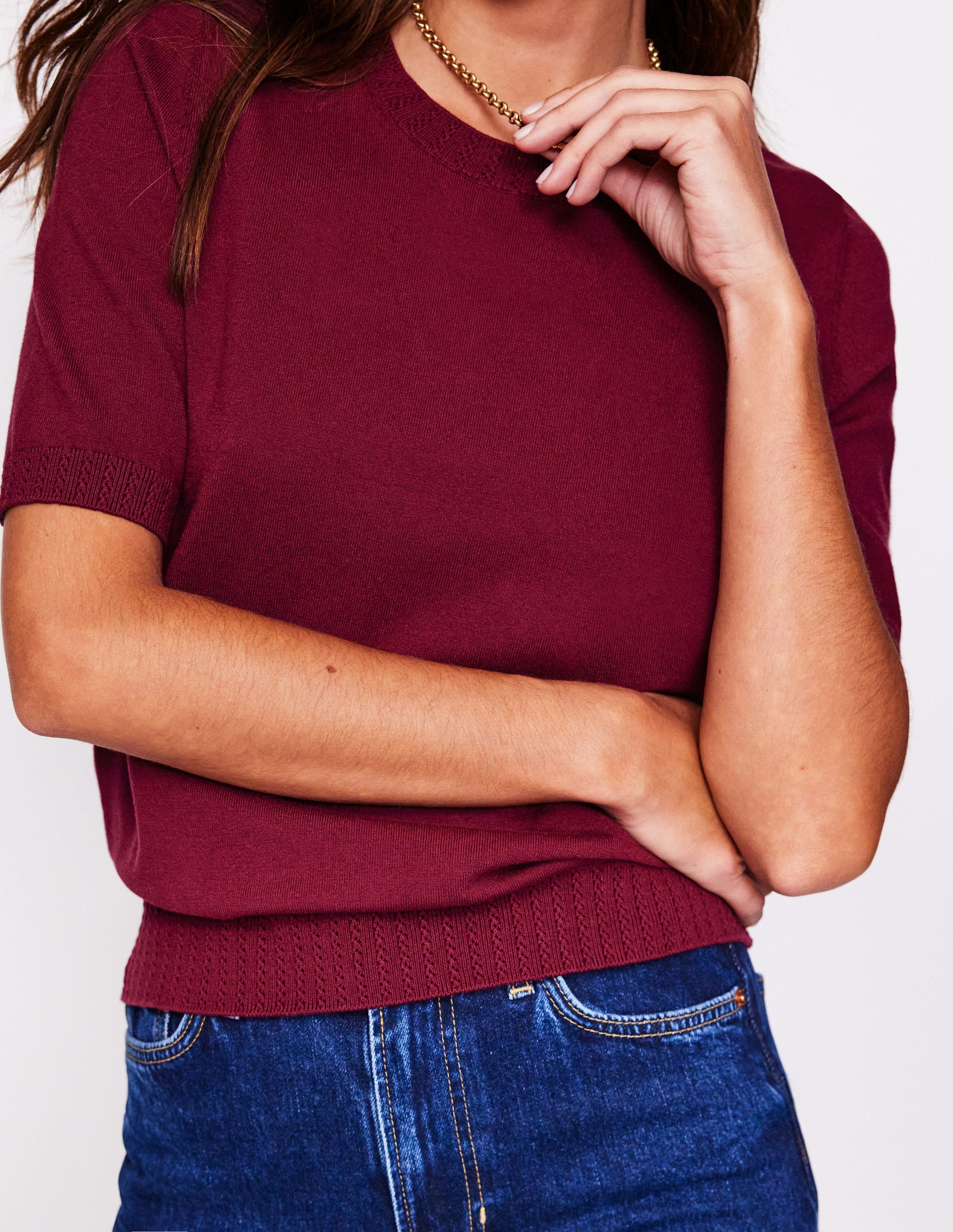 Emilia Cotton Crew T-shirt-Deep Wisteria-3