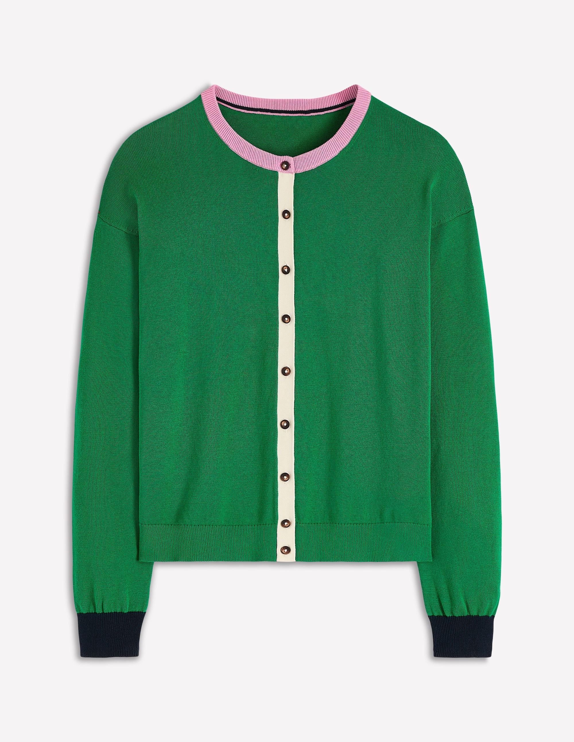 Lara Relaxed Cotton Cardigan-Rich Emerald - Image 5