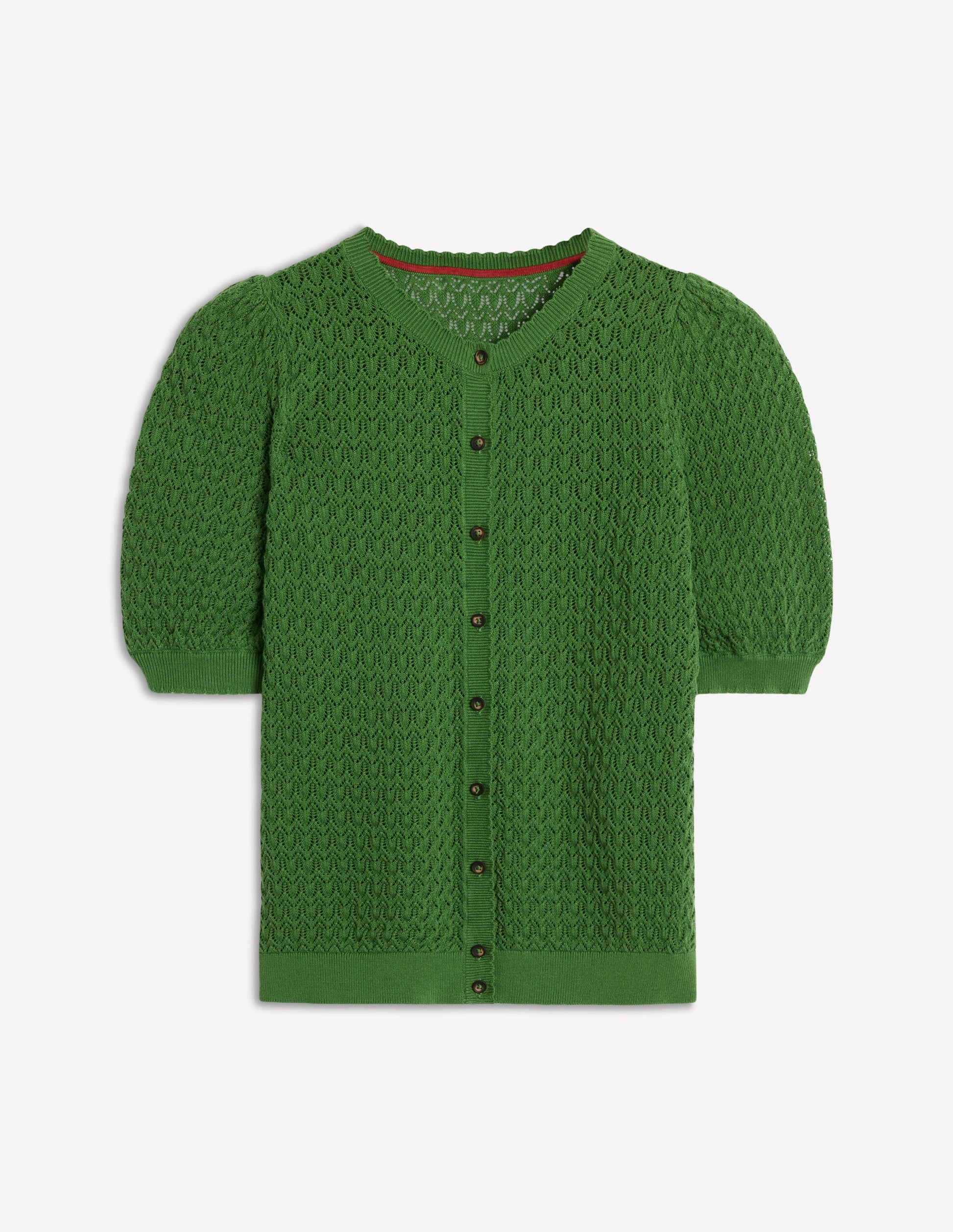 Dot Pointelle Cardigan-Iguana Green-6
