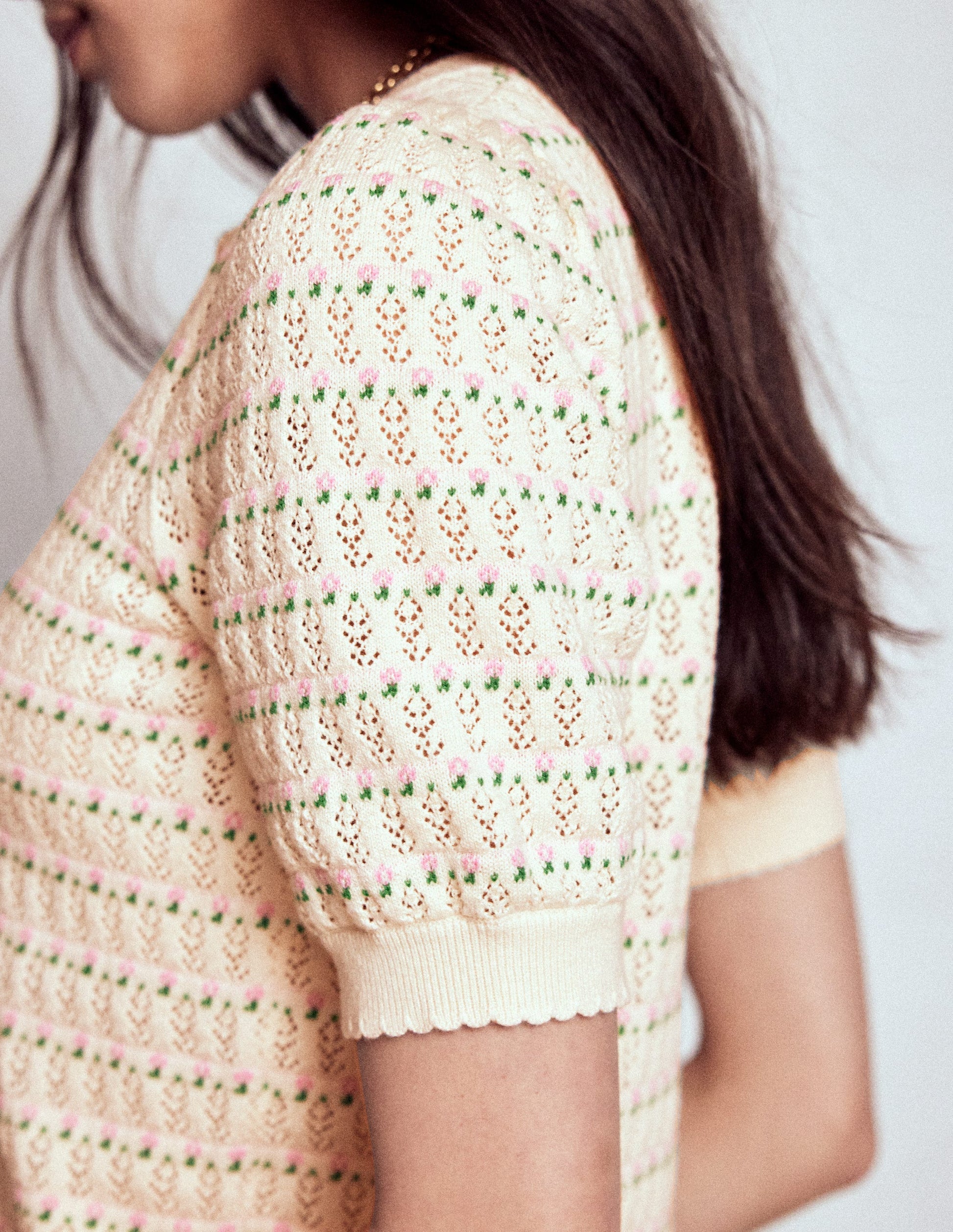 Dot Pointelle Cardigan-Pretty Floral Fair Isle-3
