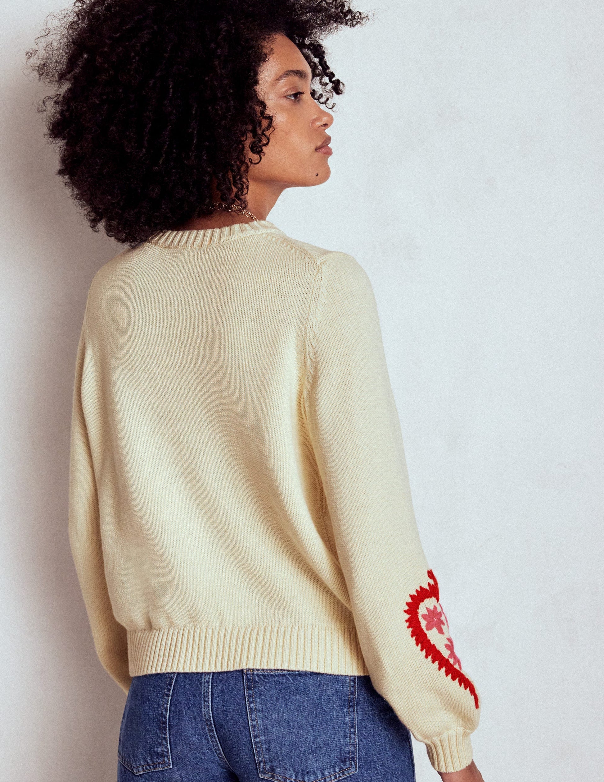 Graphic Embroidered Jumper-Warm Ivory, Hearts-3