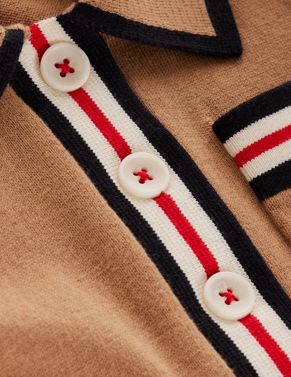 Cotton Henley T-shirt-Camel Melange