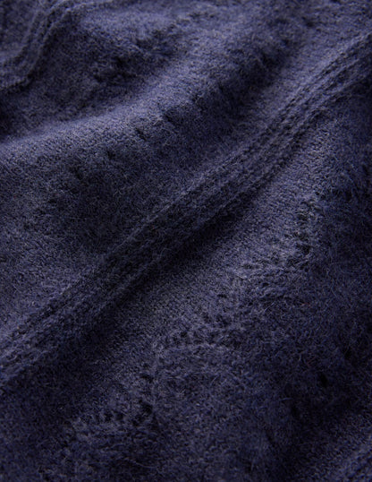Leticia Lace Trim Jumper-Navy-7