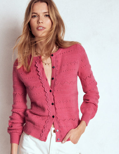 Leticia Lace Trim Cardigan-Rose Pink-5
