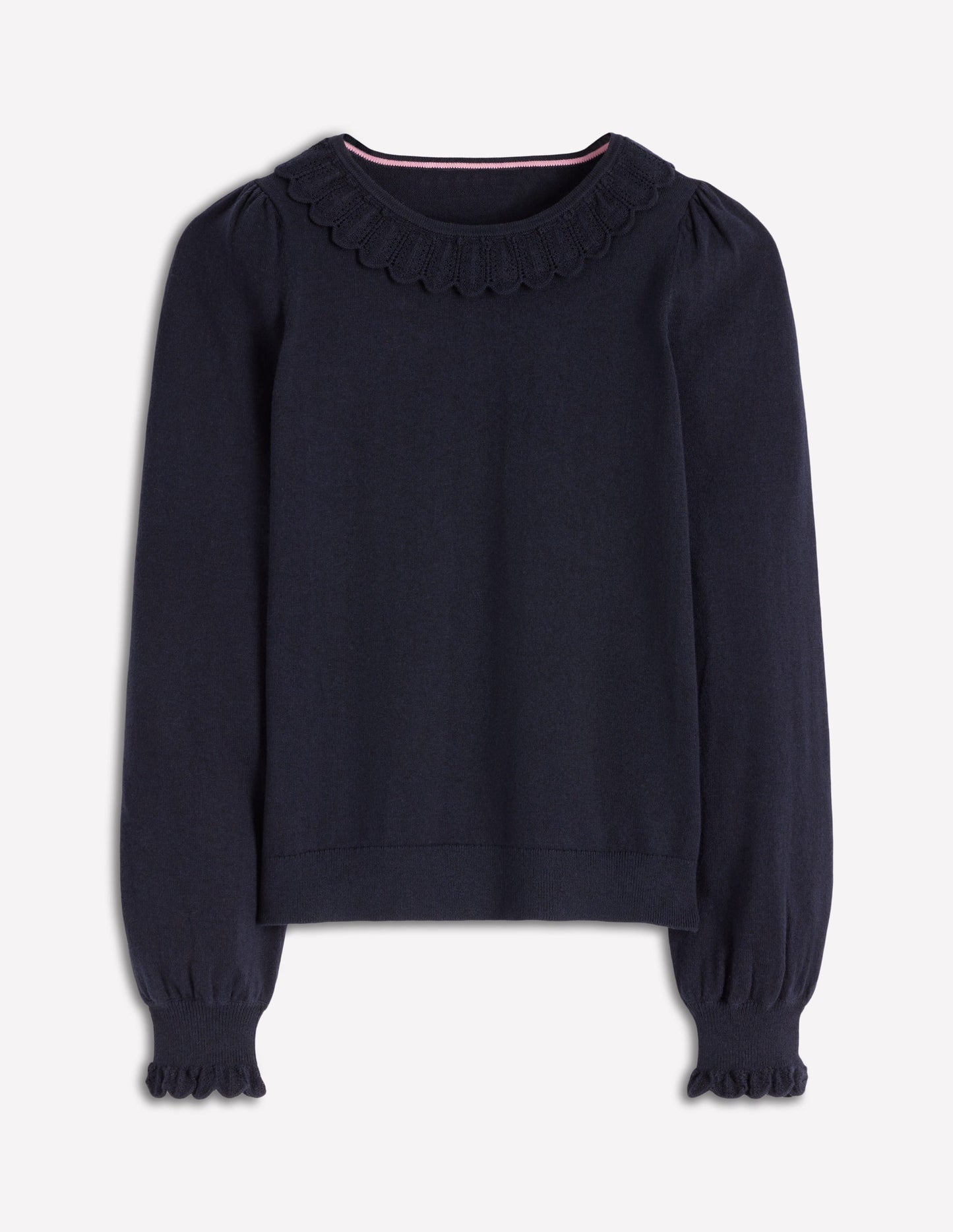 Melina Cotton Ruffle Jumper-Navy