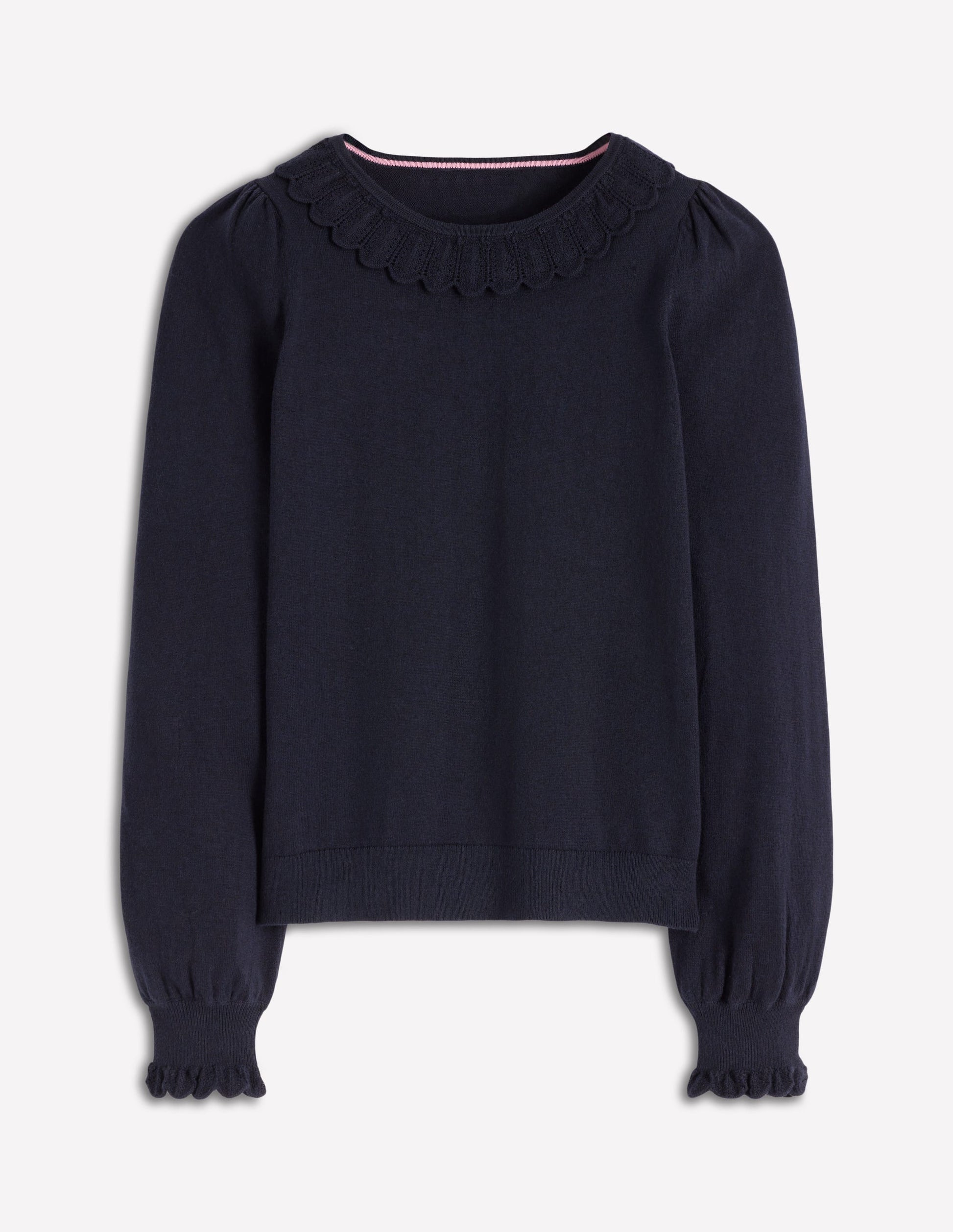 Melina Cotton Ruffle Jumper-Navy-5