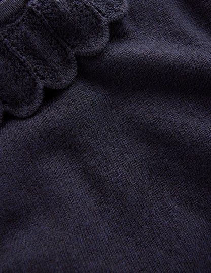 Melina Cotton Ruffle Jumper-Navy-6