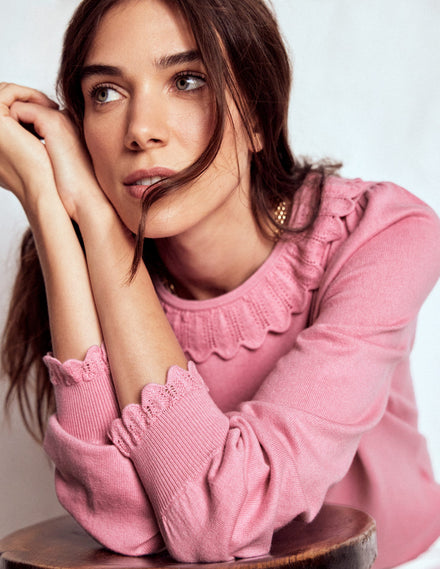 Melina Cotton Ruffle Jumper-Formica Pink