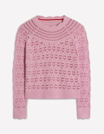 Crochet Mix Stitch Jumper-Formica Pink-5
