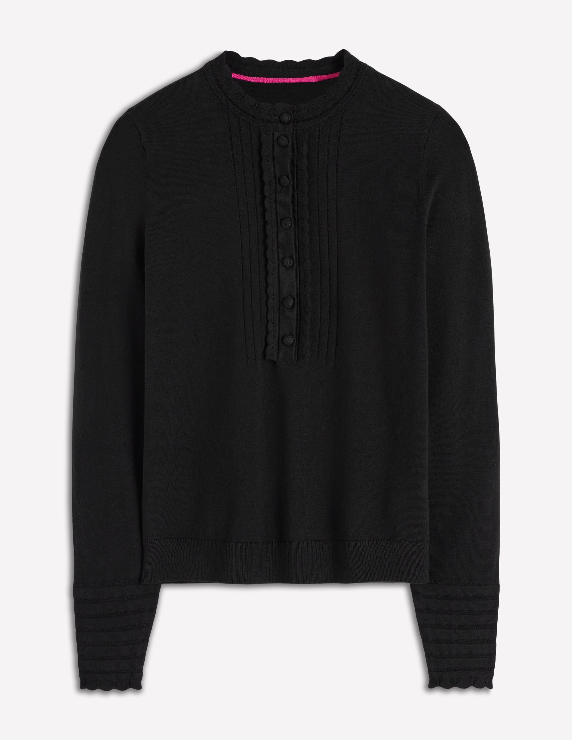 Angela Cotton Scallop Jumper-Black - Image 6