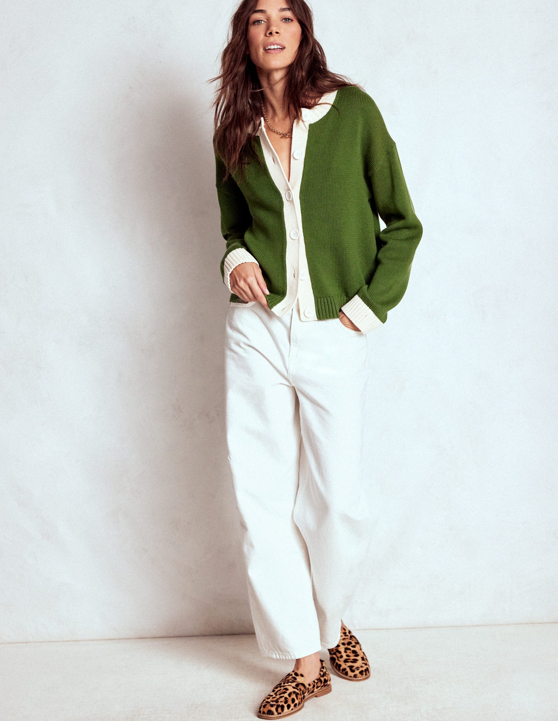 Jemma Chunky Cotton Cardigan-Promenade Green-4