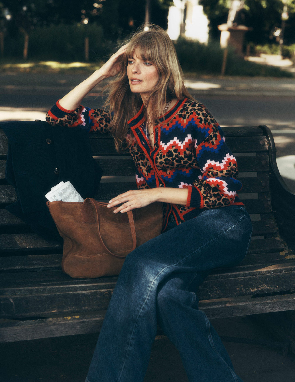 Abi Jacquard Cardigan-Multi Fair Isle, Leopard - Image 6