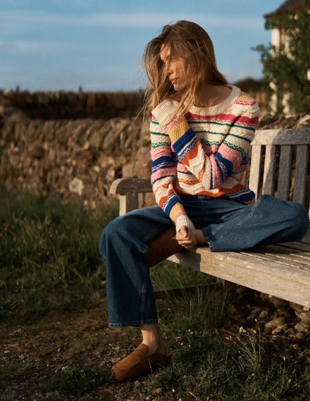 Textured Fair Isle Jumper-Multi