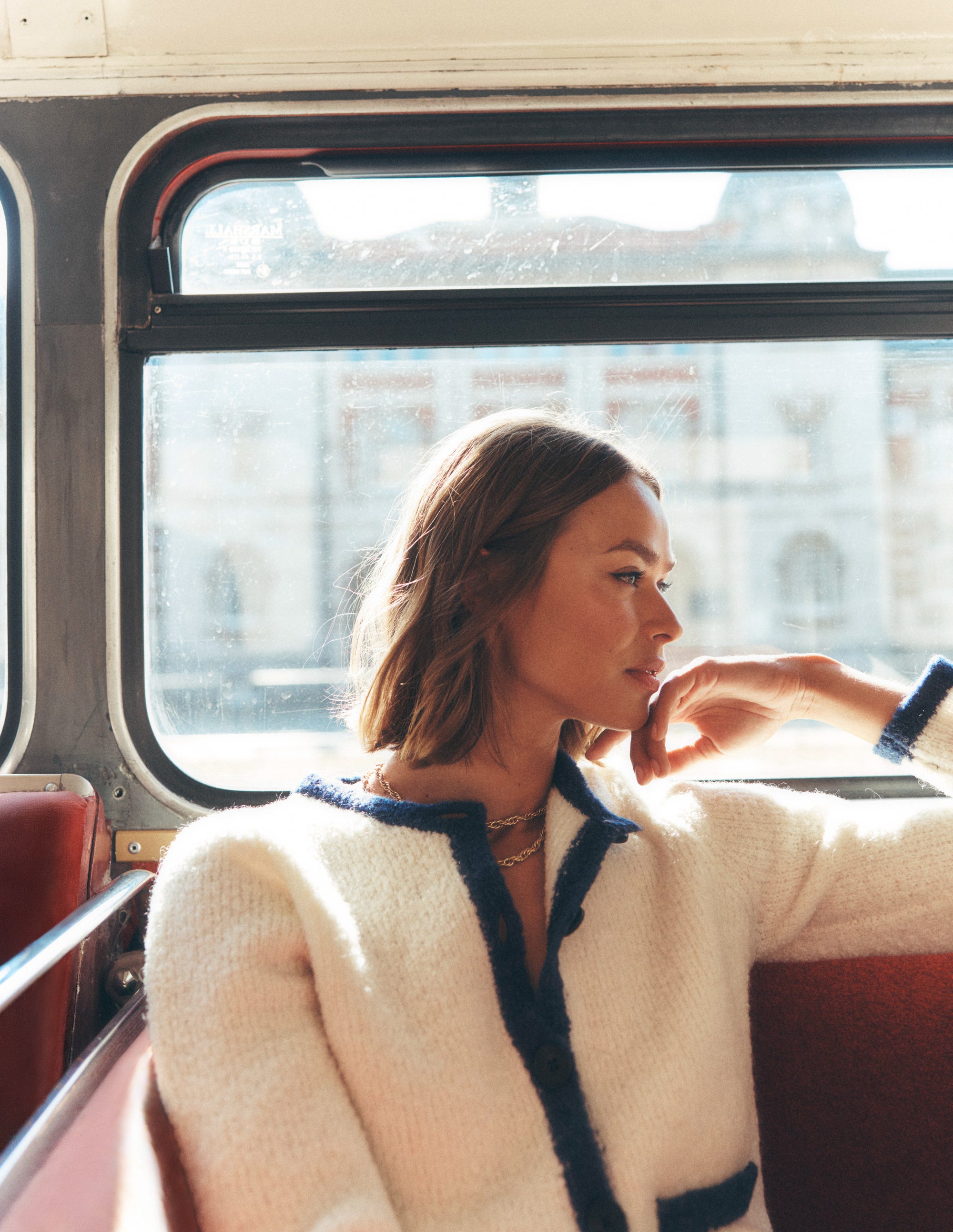 Holly Boucle Knitted Jacket-Warm Ivory, Boucle - Image 5
