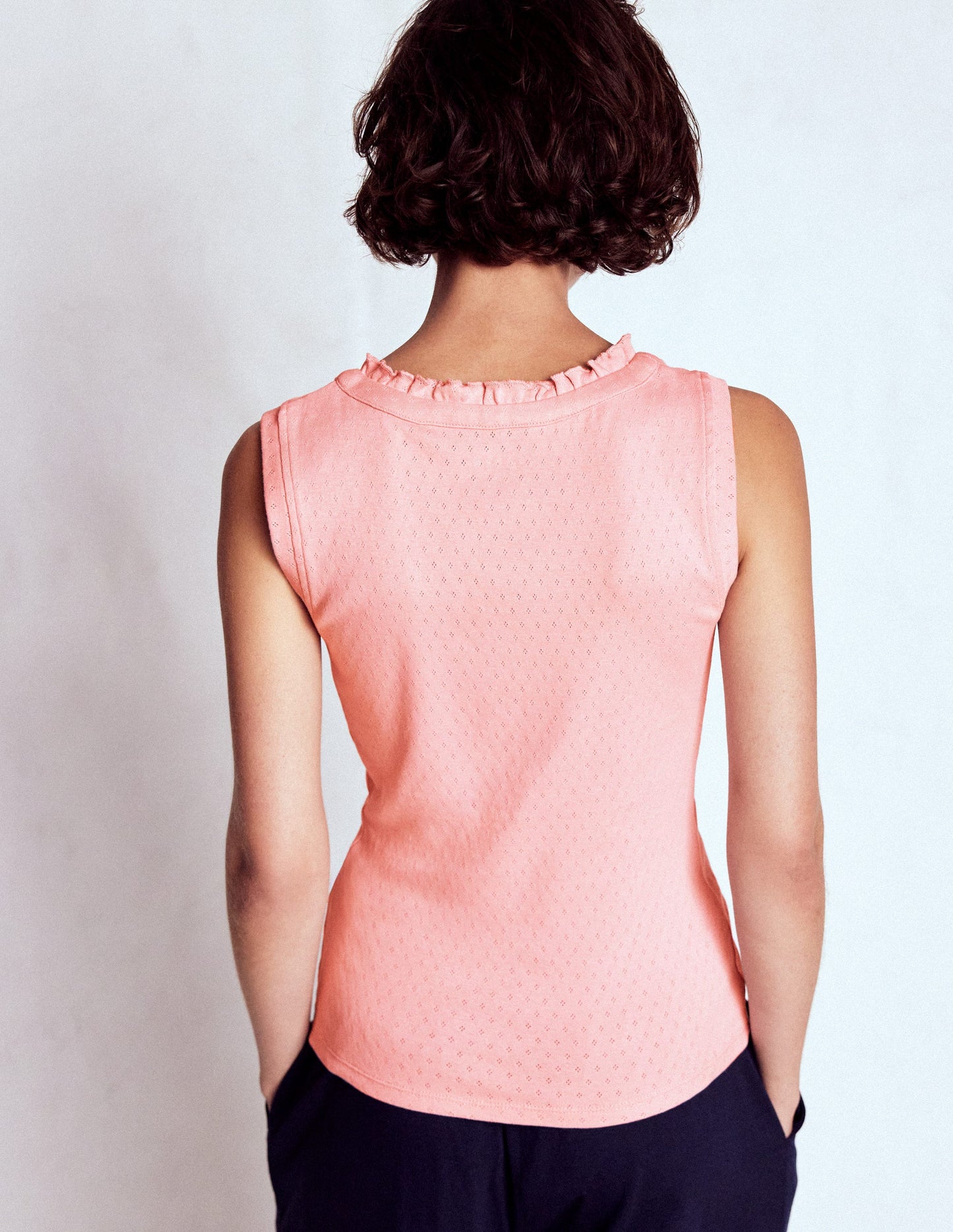 Jersey Henley Pyjama Vest-Light Pink