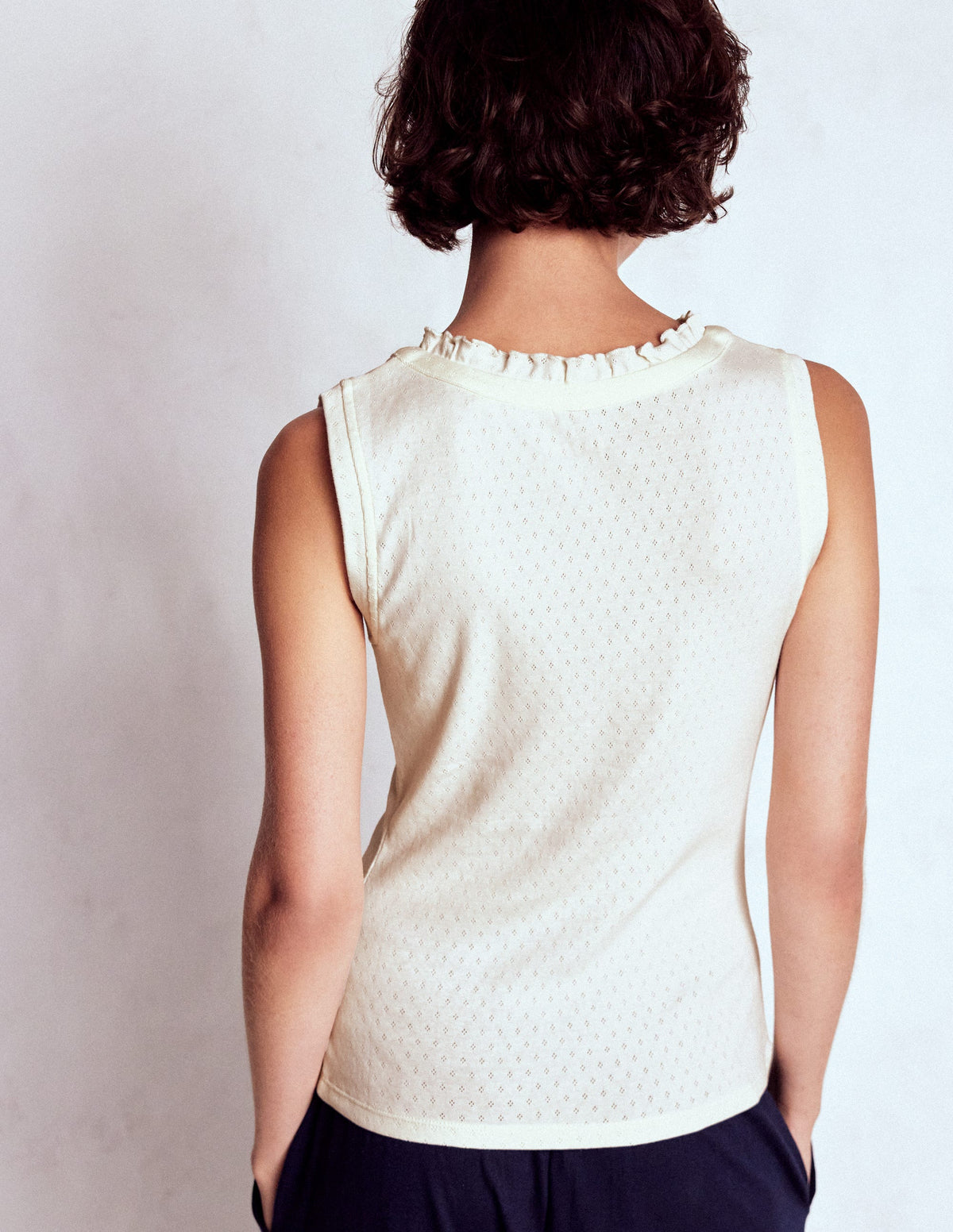 Jersey Henley Pyjama Vest-Classic Ivory - Image 3
