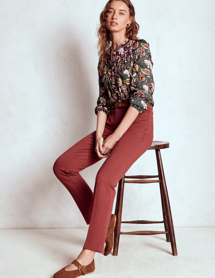 Highgate Ponte Trousers-Chestnut