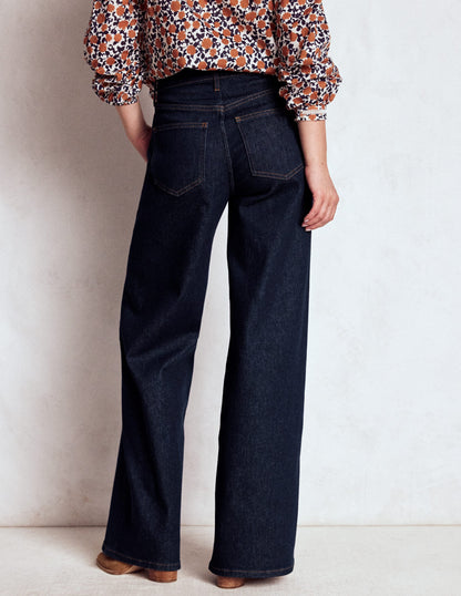 High Rise Wide Leg Jeans-Indigo Rinse-3
