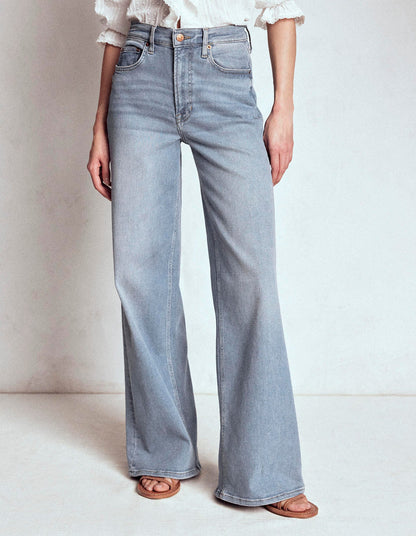 High Rise Wide Leg Jeans-Light Vintage-4