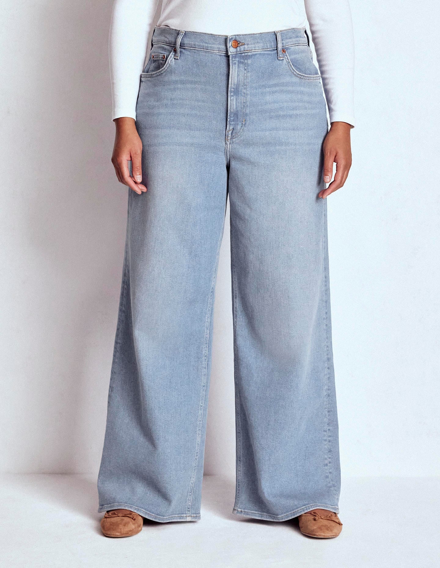 High Rise Wide Leg Jeans-Light Vintage-10