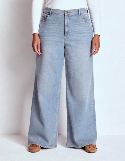 High Rise Wide Leg Jeans-Light Vintage-10