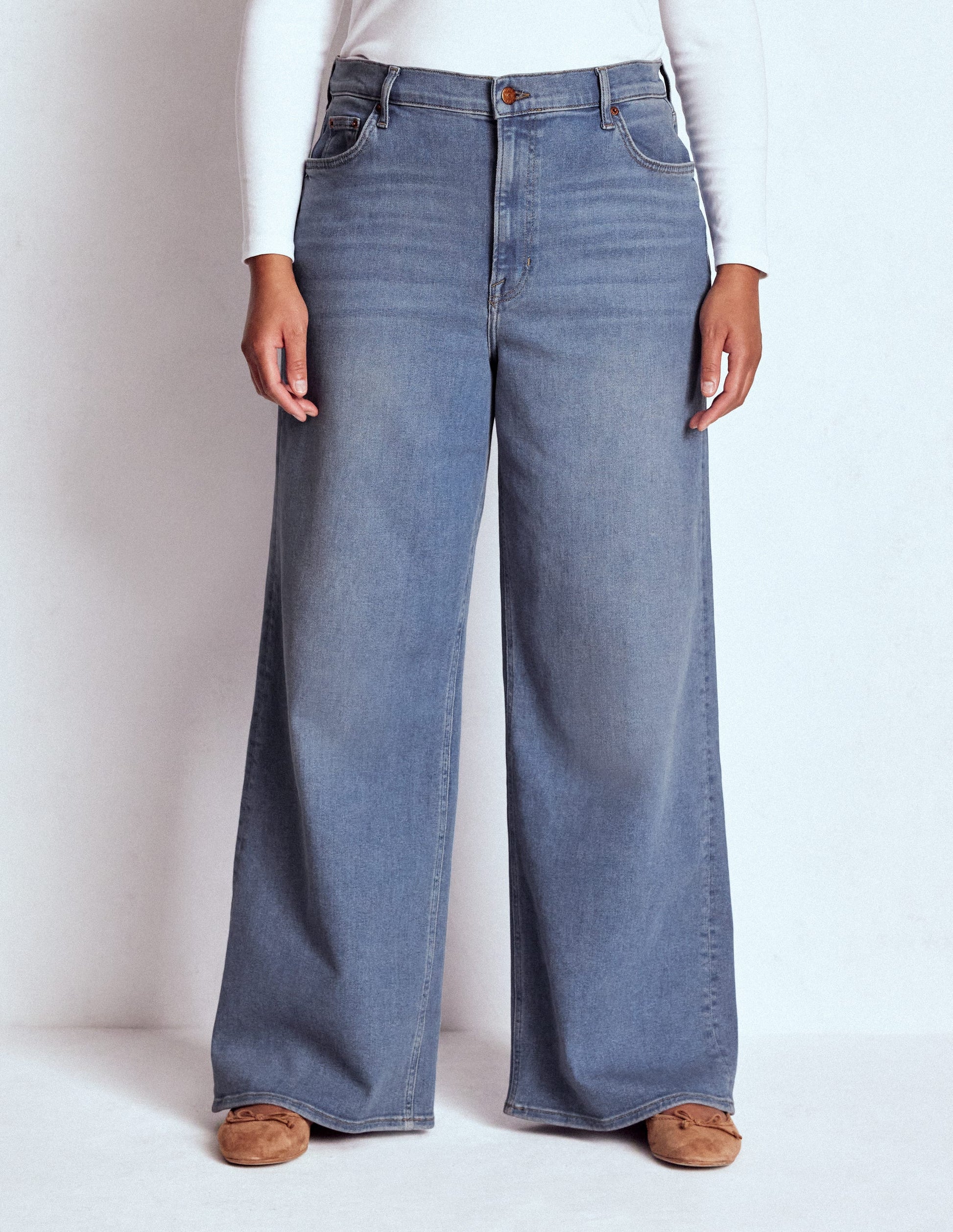 High Rise Wide Leg Jeans-Light Vintage-7