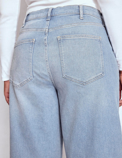 High Rise Wide Leg Jeans-Light Vintage-12