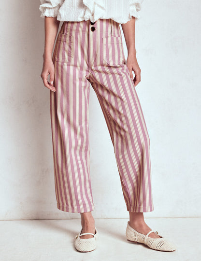 Primrose Patch Pocket Trousers-Lilac Tram Stripe-5