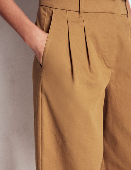 Bloomsbury Cotton Trousers-Camel