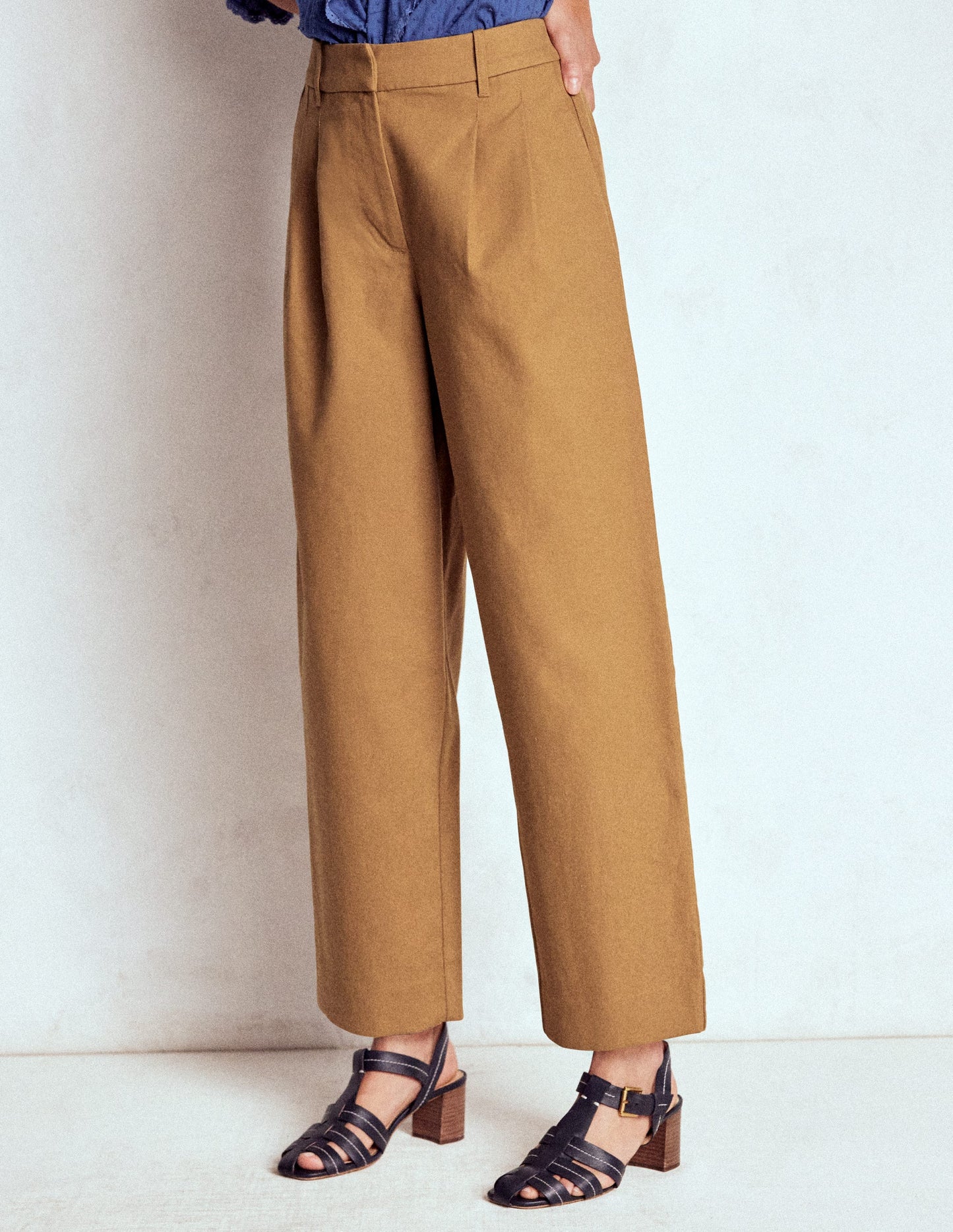 Bloomsbury Cotton Trousers-Camel