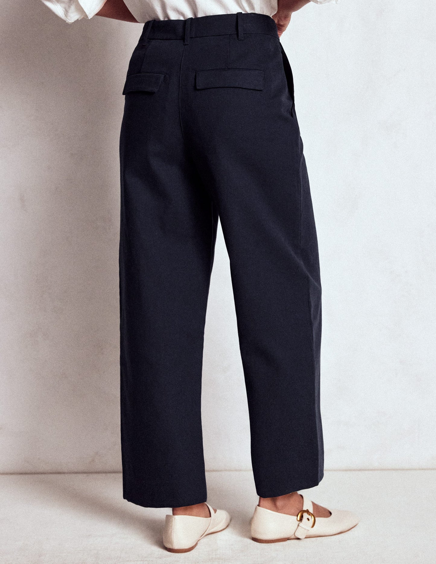 Bloomsbury Cotton Trousers-NAVY