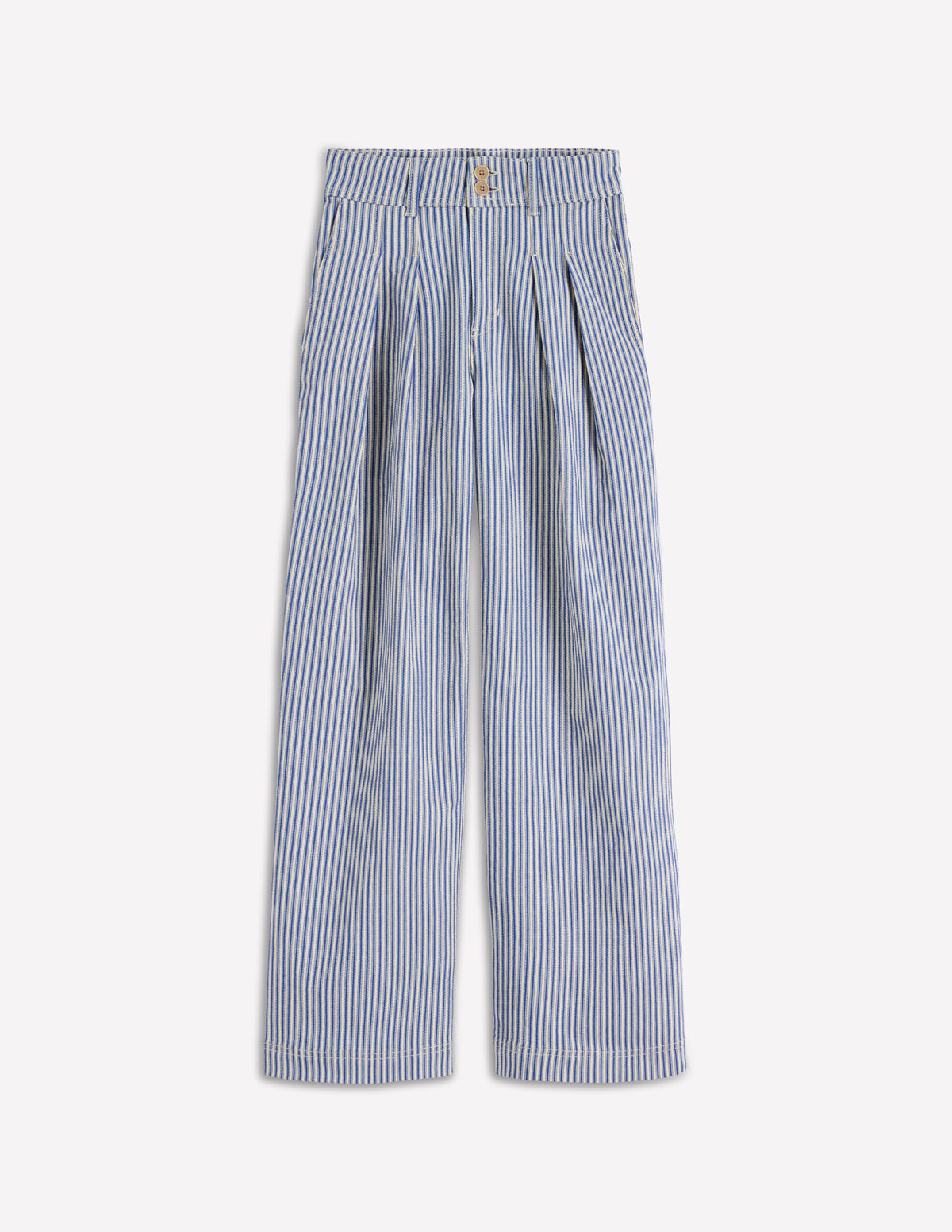 Brompton Wide Leg Trousers-Blue Stripe - Image 5