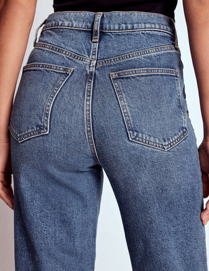 High Rise Column Leg Jeans-Mid Vintage-8